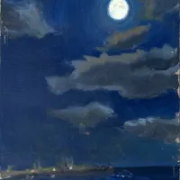 Volle maan bij Sitges, Barcelona